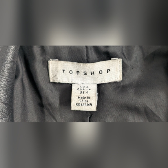 Topshop Black Faux Leather Jacket - Picture 4 of 6